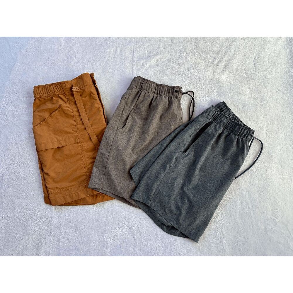 Men's Eddie Bauer Shorts, Lot of Three, Size L, Gray/Blue/Tan Lightweight